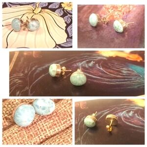 Larimar 925 sterling silver earrings